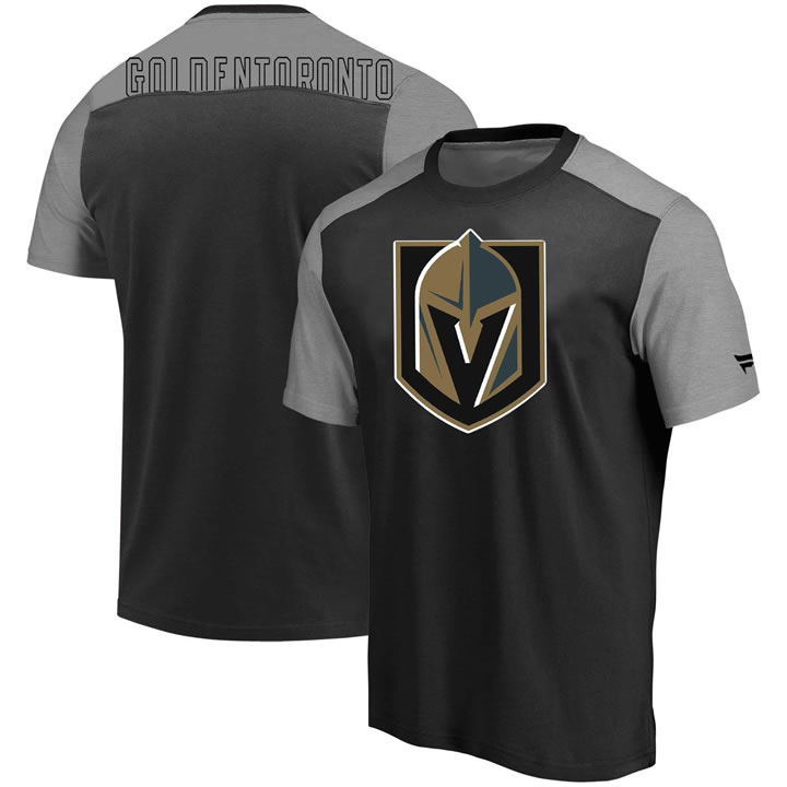 Vegas Golden Knights Fanatics Branded Iconic Blocked T-Shirt Black Heathered Gray,We sell and wholesale Vegas Golden Knights Fanatics Branded Iconic Blocked T-Shirt Black Heathered Gray on line form chian!